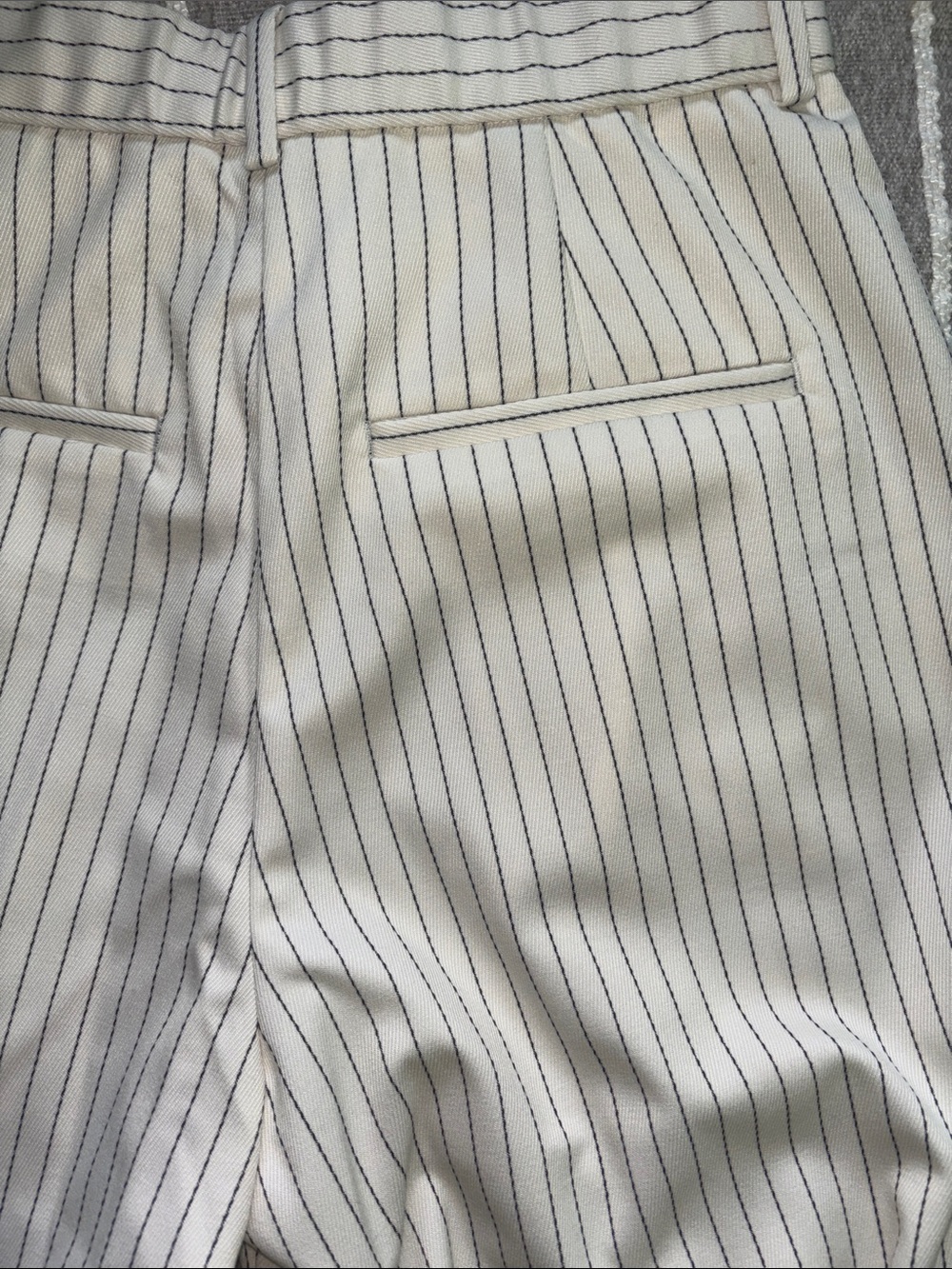 NWT Sloane Tailored Pants Cream Stripe Curve Love 30 Long - Picture 6 of 7